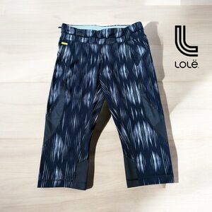 Lolë, Womens Run Capris Leggings, Small, Black & Gray 🏃‍♀️‍➡️